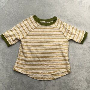 Free People Striped Short Sleeve Tee - Green and Yellow